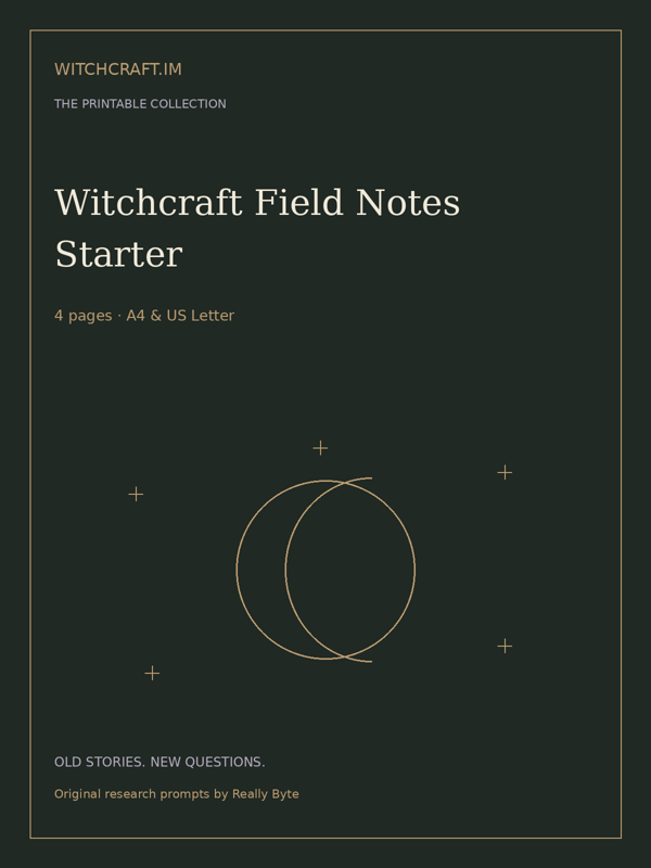Witchcraft Field Notes Starter — original cover design