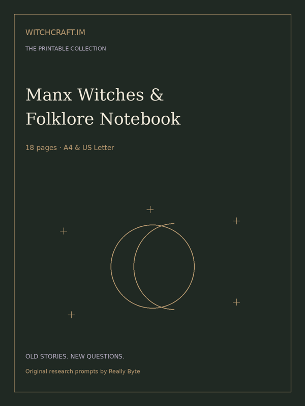 Manx Witches & Folklore Notebook — original cover design